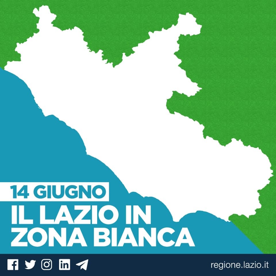 Emergenza Coronavirus, da oggi la Regione Lazio è in zona BIANCA