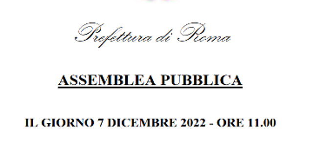 ASSEMBLEA PUBBLICA. Revisione piano di emergenza esterna (D.Lgs. n. 105/2015) - ENI S.p.A. Via della Zoologia, 1 - Santa Palomba – Pomezia