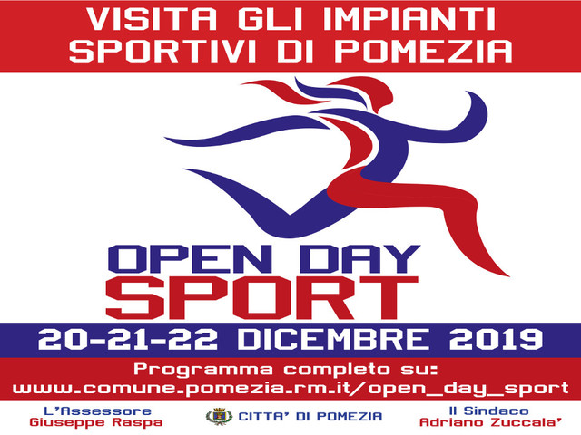 Open day Sport - Città di Pomezia, impianti sportivi aperti alla cittadinanza il 20, 21 e 22 dicembre