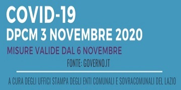 Emergenza Coronavirus, nuovo DPCM in vigore dal 6 novembre. Regione Lazio in zona GIALLA