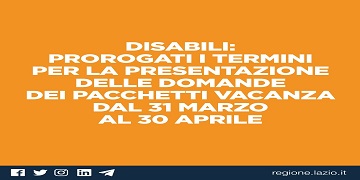 Regione lazio, prorogati i termini per l'accesso ai pacchetti vacanza per le persone con disabilità