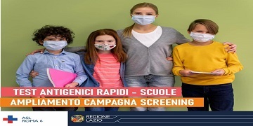 Emergenza Coronavirus, rafforzamento della campagna di screening anti COVID-19 nelle scuole con test antigenici rapidi nasali